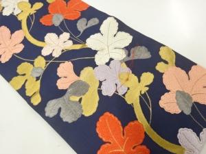 未使用品　菊の葉模様織出し名古屋帯